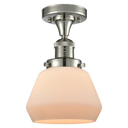 Innovations Lighting 1 Light Fulton 7In. Polished Nickel Semi-Flush Mount With Matte White Cased Glass, 510885 517-1CH-PN-G171